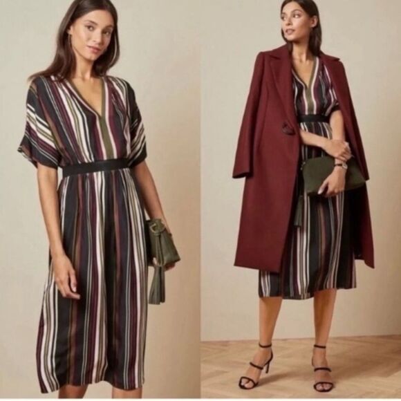 Ted Baker Safiiya Short Sleeve Striped Midi Dress Multi Color 6 - Picture 1 of 14